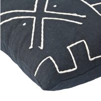 Cotton Cushion Close Up AA-MAN-B55 Manhattan Black & White Stitch