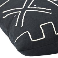 Cotton Cushion Close Up AA-MAN-B55 Manhattan Black & White Stitch 2