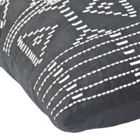 Cotton Cushion Close Up AA-MON-B55 Monterray Black & White Stitch 2