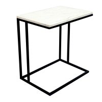 AL-32230BLK - ELLA C SIDE TABLE MARBLE TOP - BLACK - angle