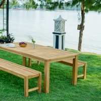 Balmoral Outdoor Teak Dining table + Bench edit