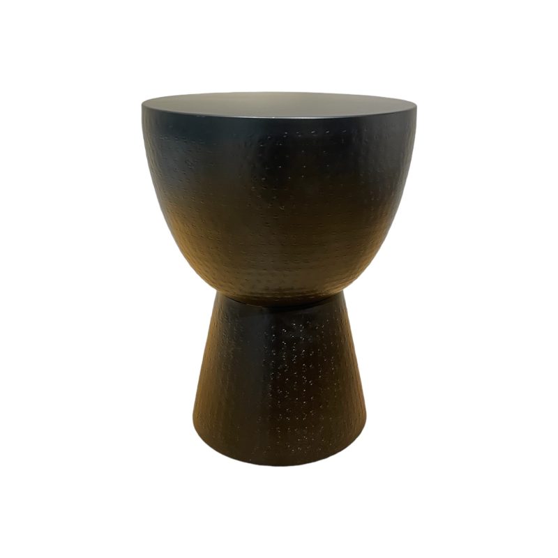 Bonham Black Drum Side Table Textured IMG1