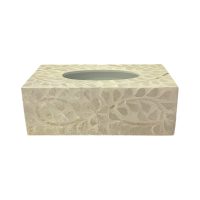 Capiz Tissue Box White Flower IMG1