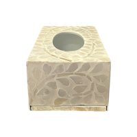 Capiz Tissue Box White Flower IMG2