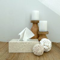 Capiz Tissue Box White Flower IMG5