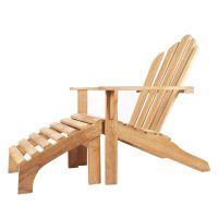 EI-414 Adirondack Outdoor Teak Chair w footstool - Side