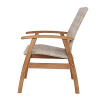 EI-6425 Balmoral Outdoor Teak Dining Chair Nat Wicker - Side (2) edit