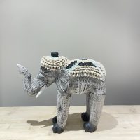 Elephant with shells and beads Front