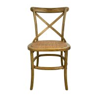 Shack Furniture Hamptons Cafe Style Dining Chair Oak Rattan Seat Front