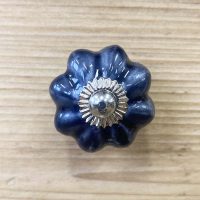 Knob - Blue Grey Flower D4cm DC5909 1