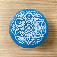 Knob - Wooden Blue Mandala D4cm DC172D 1