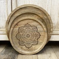 WD-2334-S -M -L Sebrina Platter small medium large wooden timber