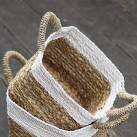 Square Mini White Basket Crop