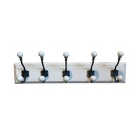 White Timber 5 Hook Coat Rack IMG1