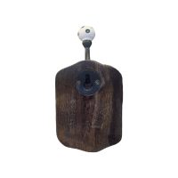 Wooden Ceramic Double Hook Black DC1712 IMG2